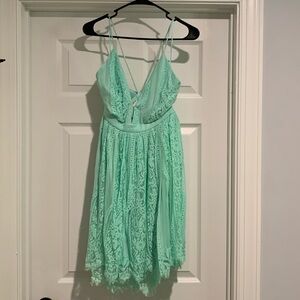 Wide Open Hearts mint sundress with floral pattern by Southern Fried Chics